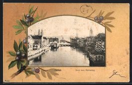 Zürich, Blick vom Mühlesteg, Passepart