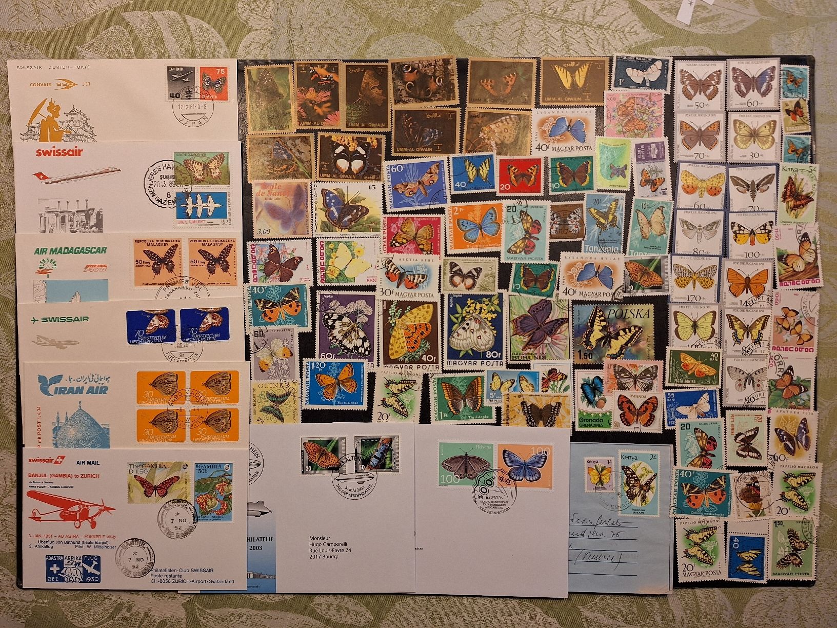 Tutti i francobolli: Schmetterlinge Briefmarken: schöne grosse Sammlung – Usato da Genolier venduto da Antoine30 2