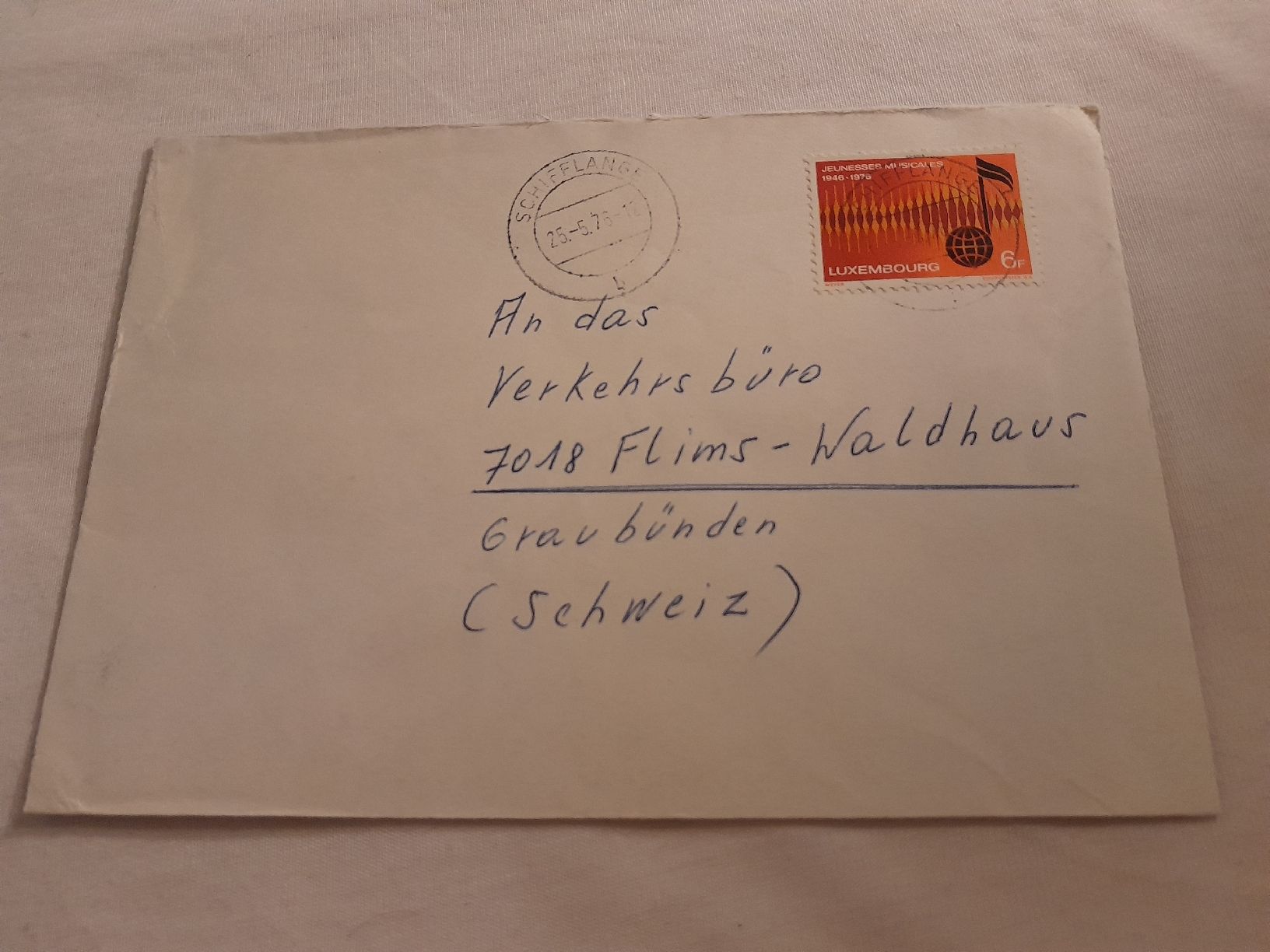 Tutti i francobolli: Enveloppe Luxembourg 25.5.1976 – Usato da Marly venduto da globetrotter1723