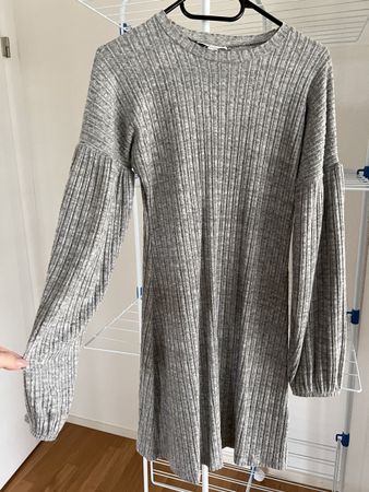 Topshop Strickkleid Gr. 38, Herbstkleid grau meliert
