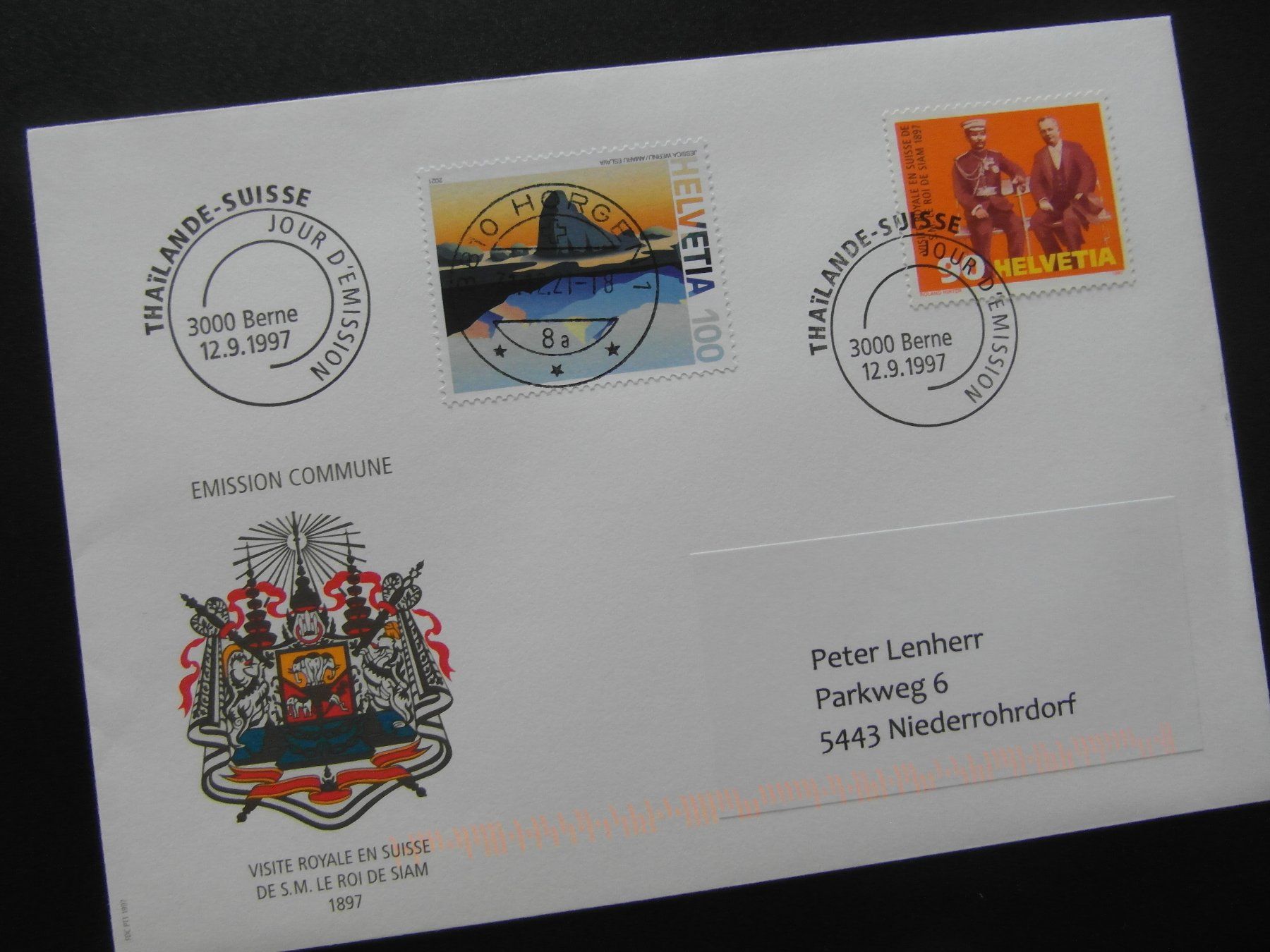 Tutti i francobolli: 1997 FDC + 2021Gemeinschaft Thailande-Suisse  2 Stempel – Usato da Niederrohrdorf venduto da leni29