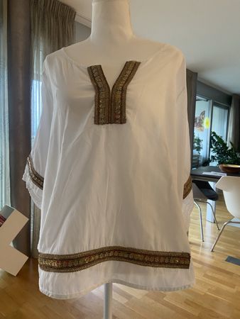 Tunique blanche d'été, taille L, coton