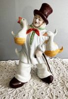 Humorvoller Porzellan-Karaffe mit 4 kleinen Humpen – Vintage
