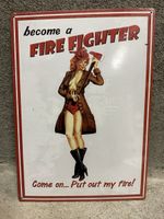 Fire fighters pin up feuerwehr