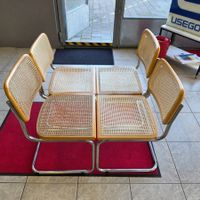 1990s Marcel Breuer Thonet Style Dining Chair Set. Essstuhl