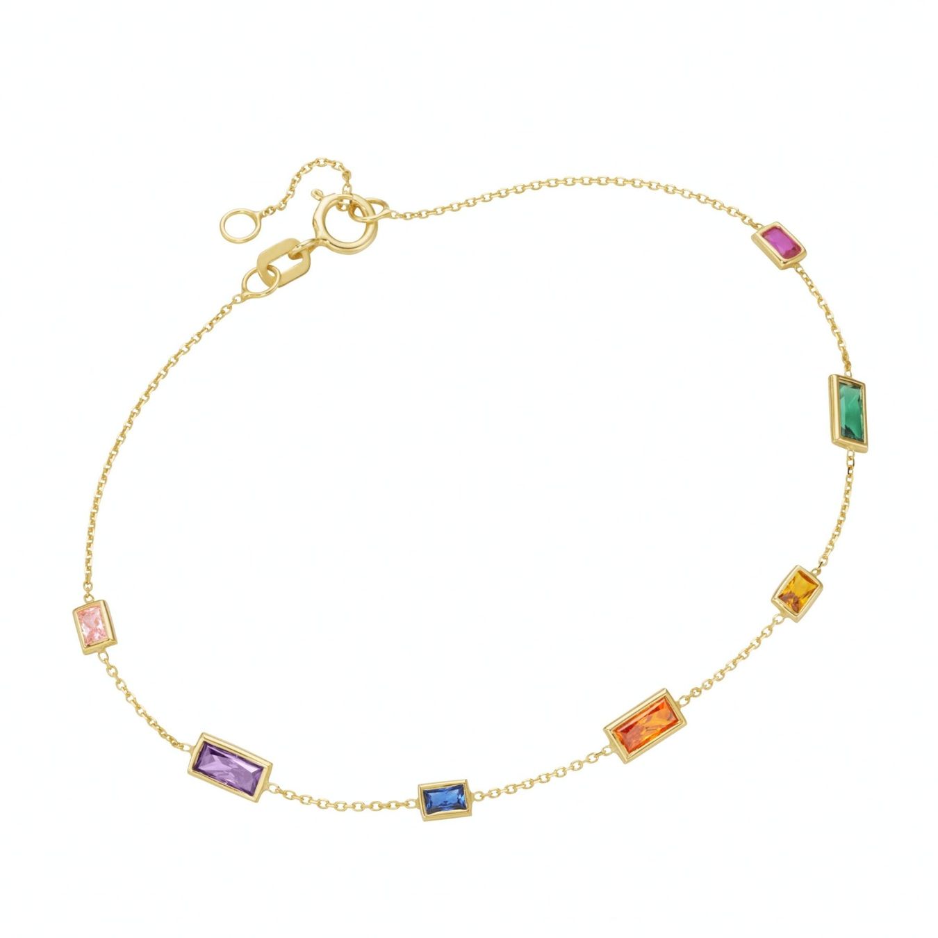 Bracciali & Braccialetti: Armband mit farbigen Steinen, Gold 375 – Nuovo e nell'imballaggio originale da Hemmental venduto da Royalgold
