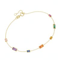 Armband mit farbigen Steinen, Gold 375