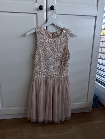 Lace & Beads Kleid mit Pailletten rosa