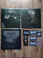 lot of 3 doom/black metal vinyls + patch and stickers, askog