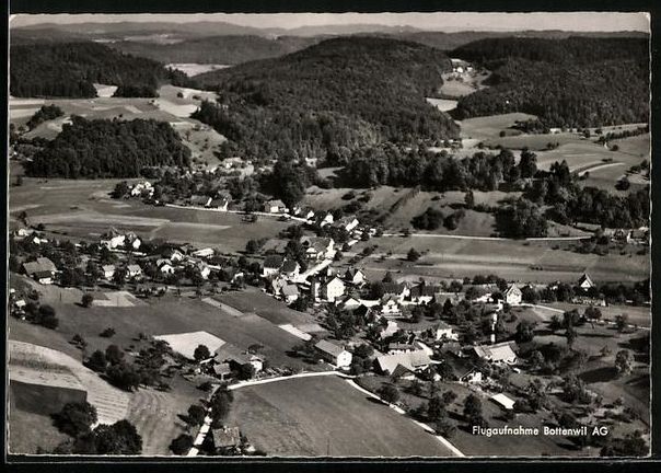 Cartoline postali: Bottenwil, Gesamtansicht, Flugaufnahme – Usato da Berlin venduto da bartko-reher