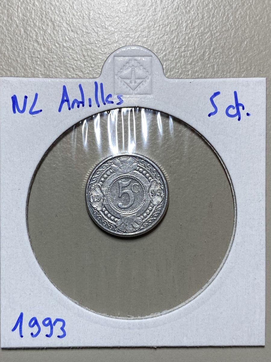 Alle Münzen: NL Antillen - 5 cents - 1993 – Gebraucht aus Payerne von Mike1682