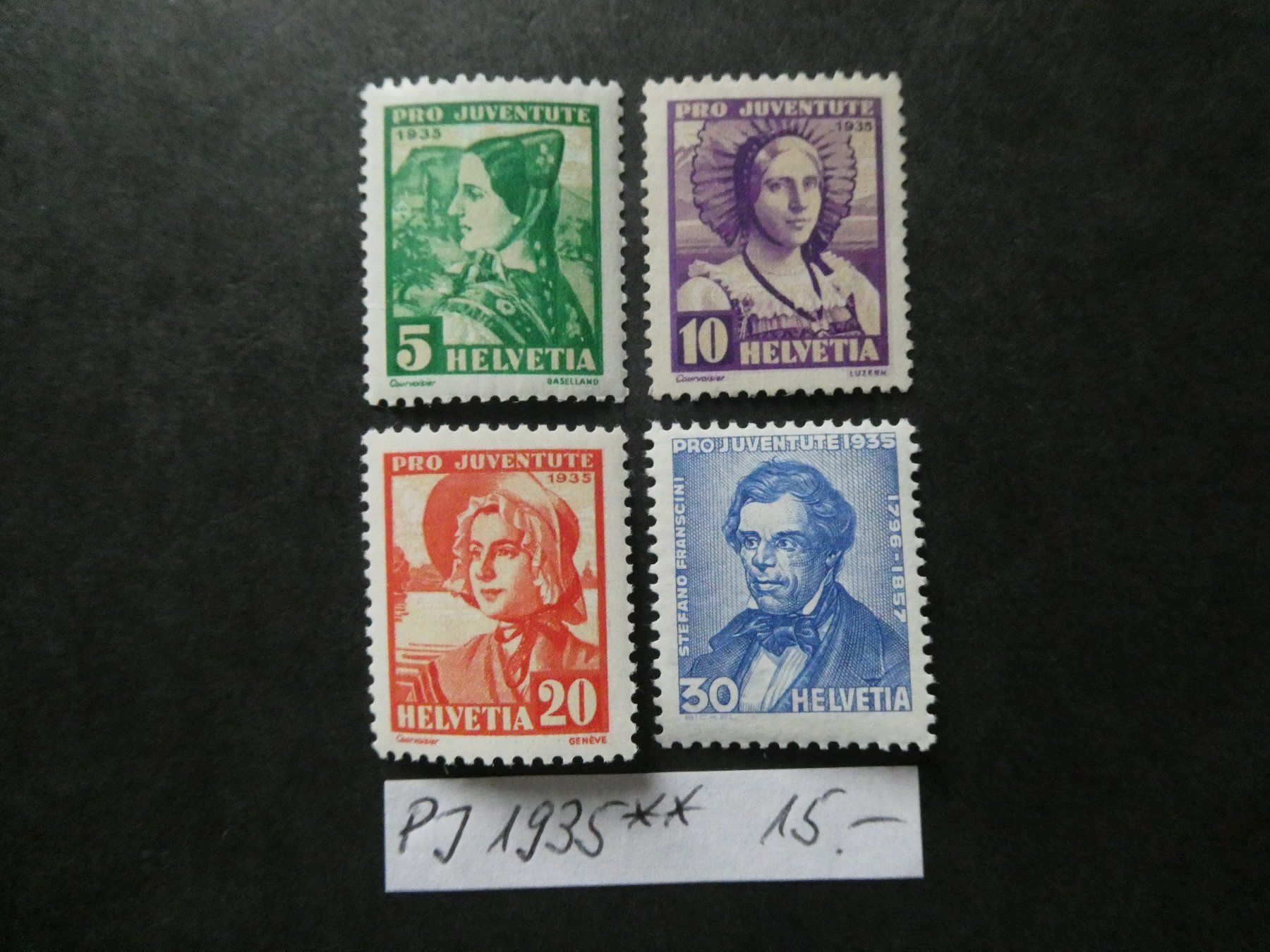 Alle Briefmarken: Pro Juventute 1935 postfrisch – Gebraucht aus Lausen von Herbamare01