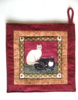 Topflappen mit Katzen, Handarbeit