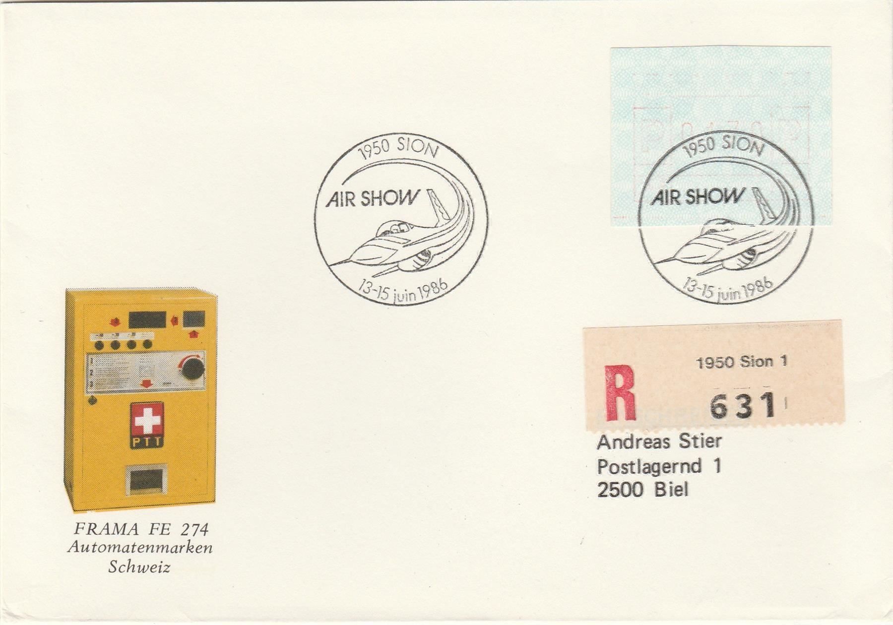 Alle Briefmarken: Airschow-Sonderstempel – Gebraucht aus Oberglatt ZH von Wiedmi6