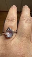Silberring mit lila Zirkonia, Gr57