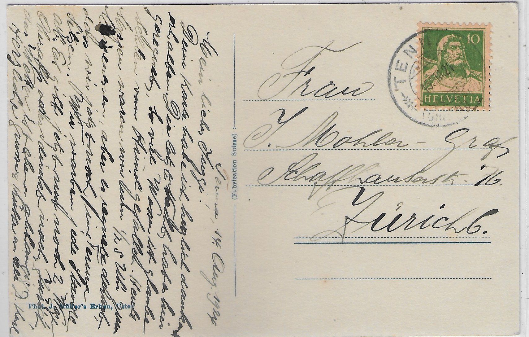 Cartes postales: Tenna - Kirche, Pension Alpina – D'occasion à Ettingen par Kartenplanet 1