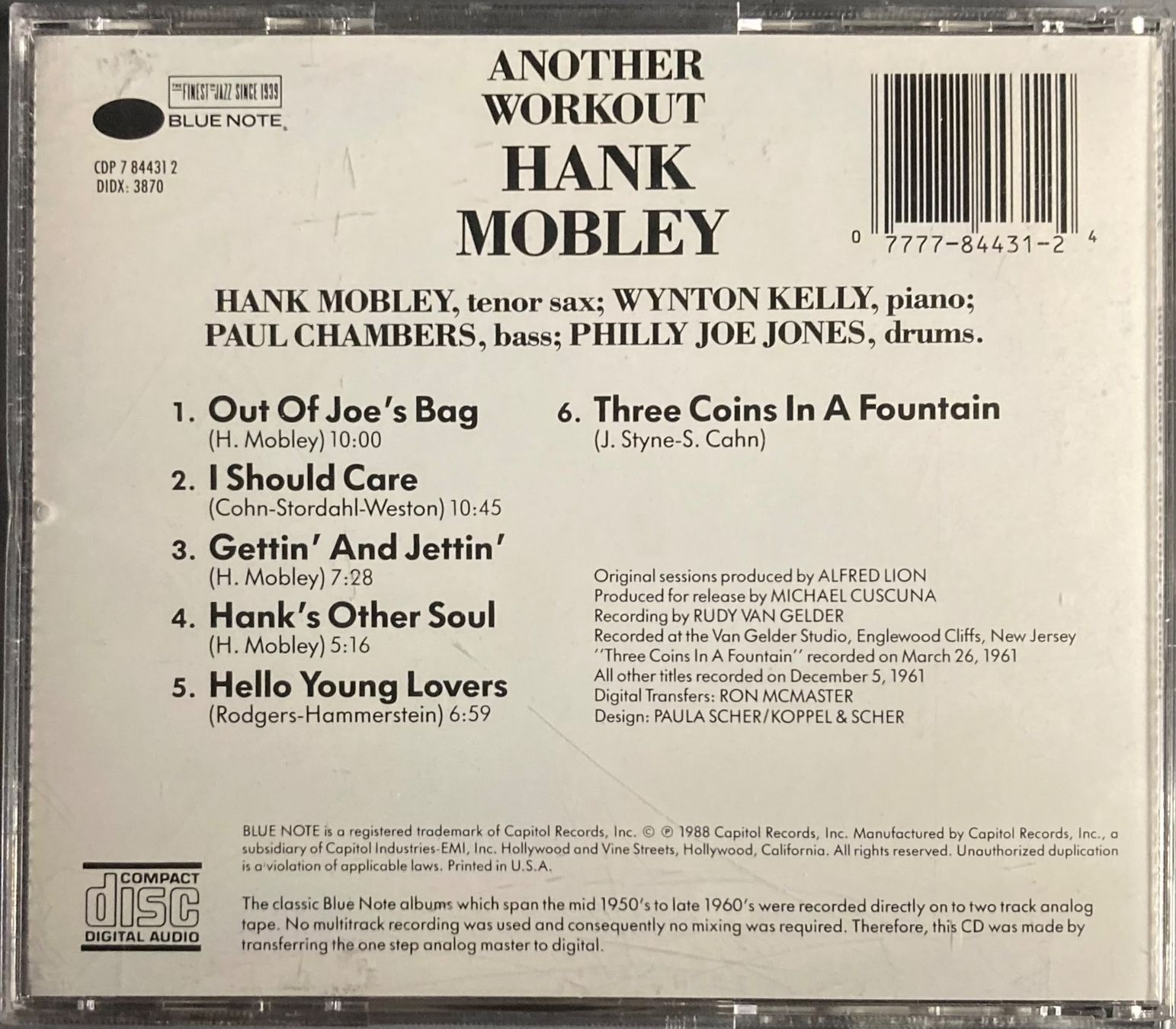 Vinyles: HANK MOBLEY - ANOTHER WORKOUT – D'occasion à Poliez-Pittet par Newtown-Records 1