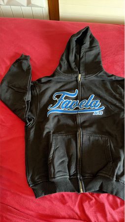 Favela Kapuzenjacke mit Reissverschluss schwarz
