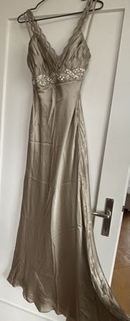 Silk Satin Gown/Maxi Dress, EUR 38 (XS/S), Gold
