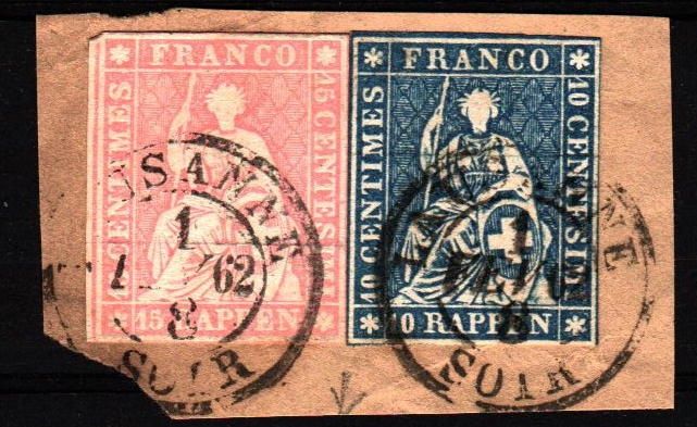 Alle Briefmarken: 🇨🇭2 x 2 Strubel sur fragments – Gebraucht aus Chavornay von 4dphila 1