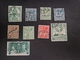 9 seltene Malta Briefmarken
