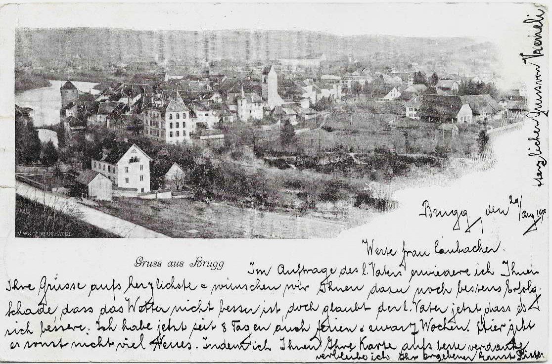 Cartoline postali: AK GRUSS aus BRUGG 1900 – Usato da Schlossrued venduto da Aronliam
