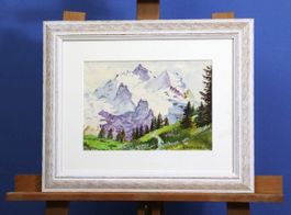 Csakvary, Aquarell "Jungfrau Massiv, rechts unten signiert