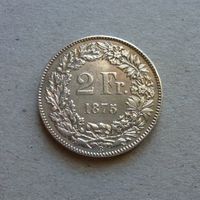 Schweiz ++ 2.- Franken 1875, gute Erhaltung