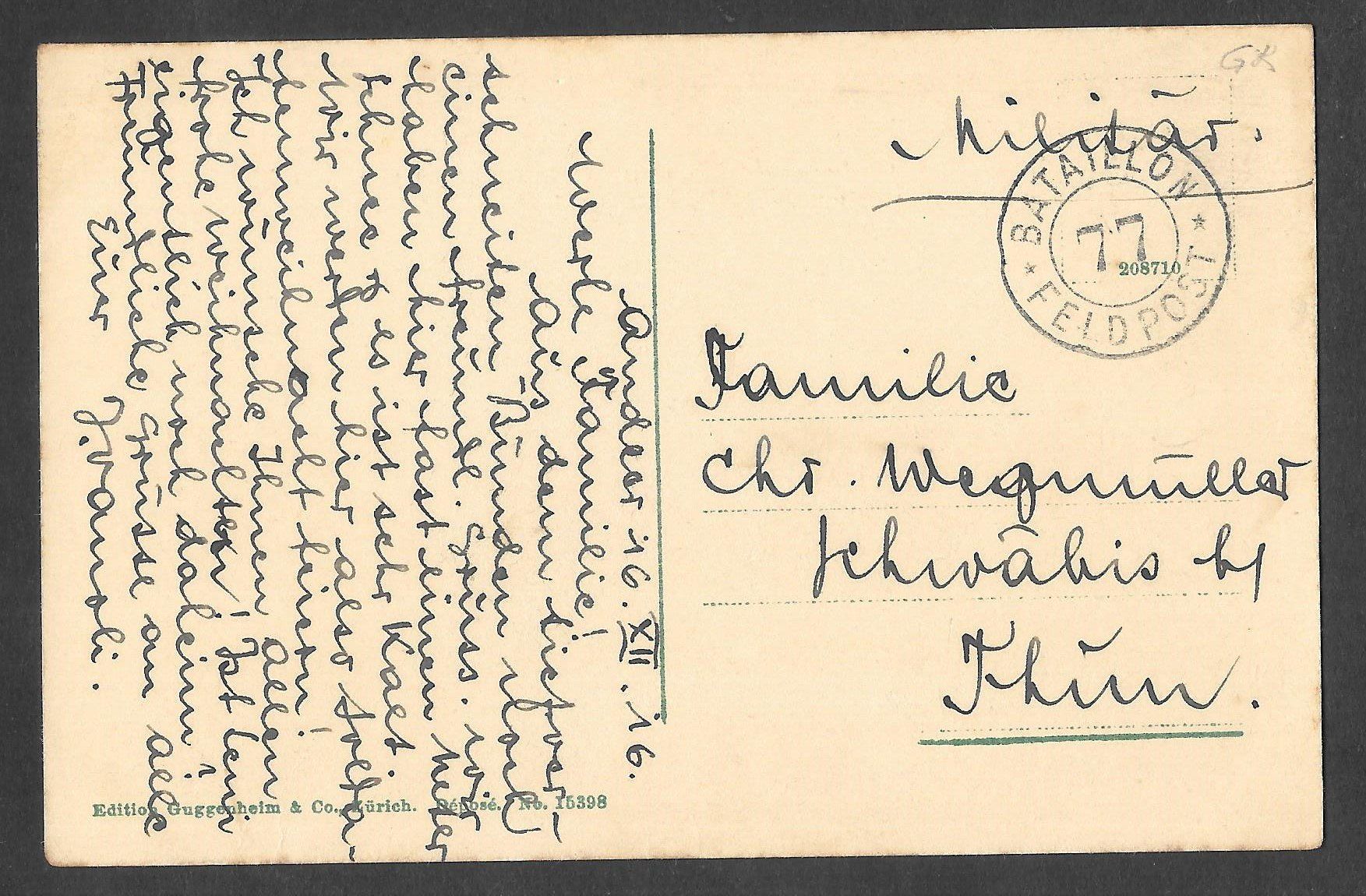 Cartoline postali: Andeer Splügenroute Teilansicht Feldpoststempel – Usato da Olten venduto da clotaldi 1