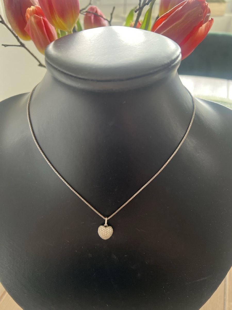 Catenine: Silberkette 925 mit Herzanhänger – Usato da Seon venduto da Sunny-Schmuck78