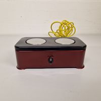 Vintage Doppel-Kochplatte/Rechaud Rot-Schwarz, Retro