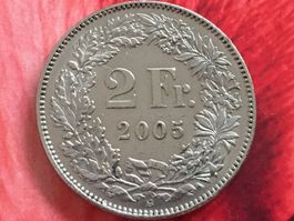 2 Franken 2005 ss-vz, nur 2,029 Mio!