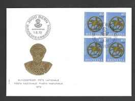 CH FDC Pro Patria  Viereblock 1972