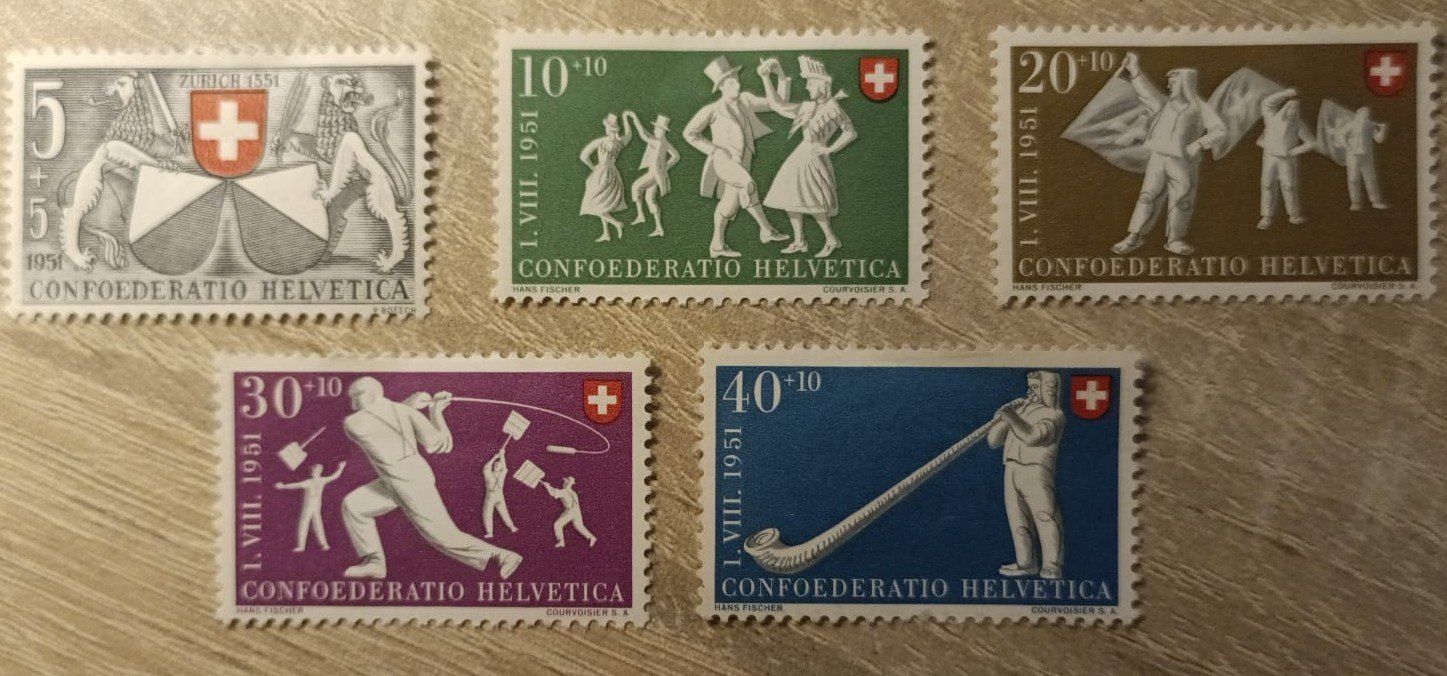 Tutti i francobolli: Lote sellos Suiza 1951 – Usato da Stein am Rhein venduto da tom_fq6v
