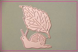 Schnecke mit Blatt - Stanzschablone