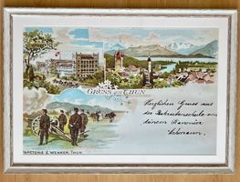 Gruss aus Thun Fine Art Print Postkarte E. Wenker, Thun