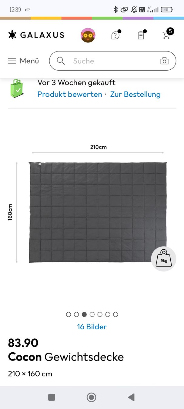 Coperte: Gewichtsdecke 9kg – Nuovo (secondo la descrizione) da Winterthur venduto da cla_5r9s