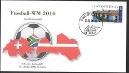 Sonderbrief Fussball WM 2010 Qualifikation Schweiz Lettland