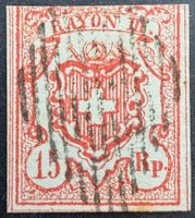 Rayon III gr. Wertziffer 3seitig vollrandig Zst20 SBK 200.-