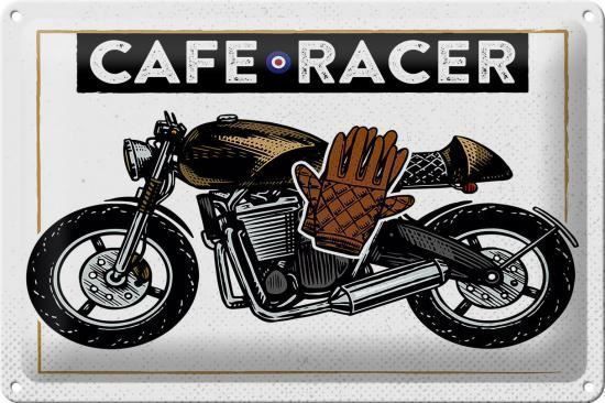 Insegne: Blechscild-CAFE RACER MOTORRAD-WEISS – Nuovo e nell'imballaggio originale da Rupperswil venduto da big-one-sale