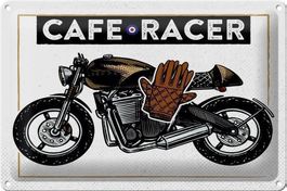 Blechscild-CAFE RACER MOTORRAD-WEISS