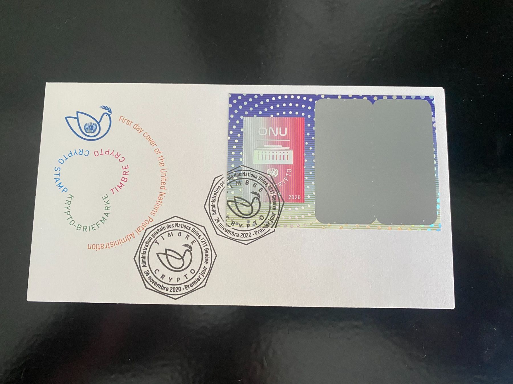 Tutti i francobolli: ONU UNO Genf 2020 / FDC Kryptomarke I – Nuovo e nell'imballaggio originale da Grand-Lancy venduto da Dany1973