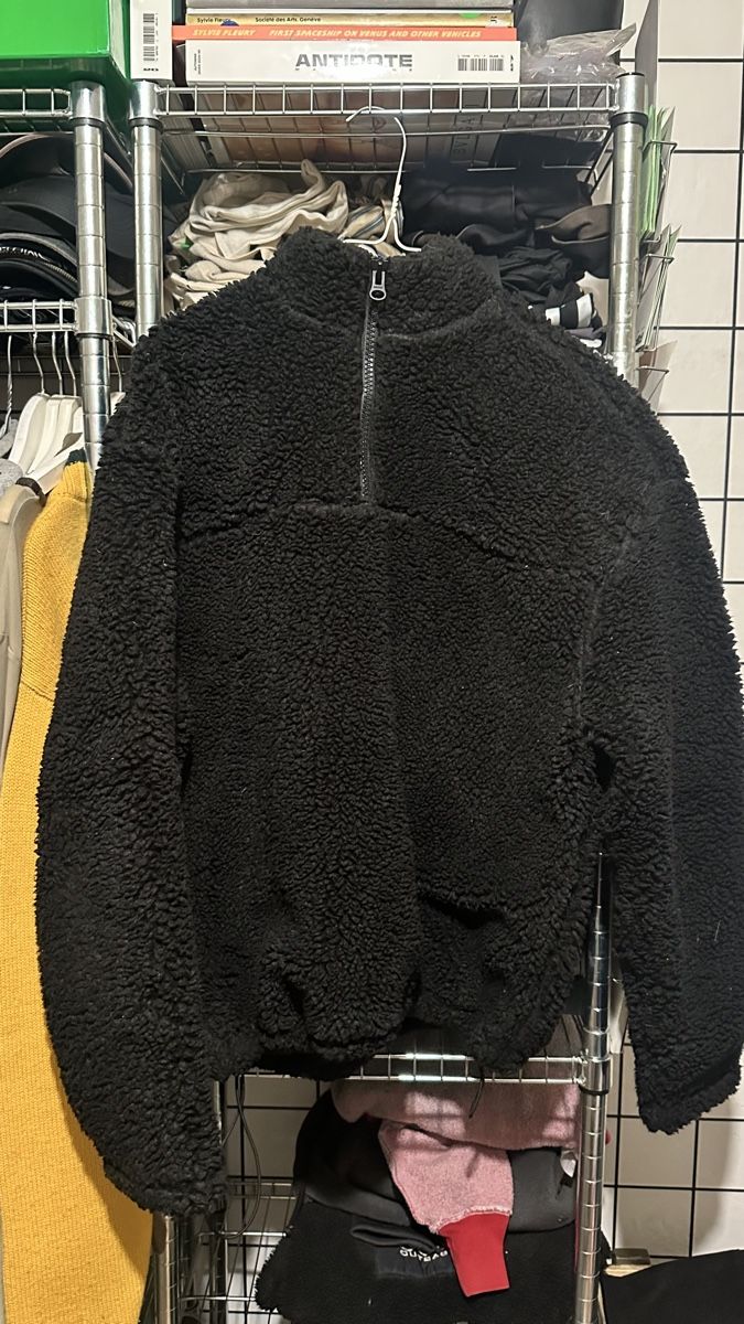 Weekday Maglioni & Felpe: Weekday Ilan Pile Halfzipup Black Fleece Pullover - Size XS – Nuovo (secondo la descrizione) da Genève venduto da ravehotline