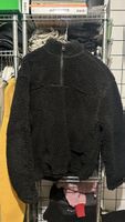 Weekday Ilan Pile Halfzipup Black Fleece Pullover - Size XS