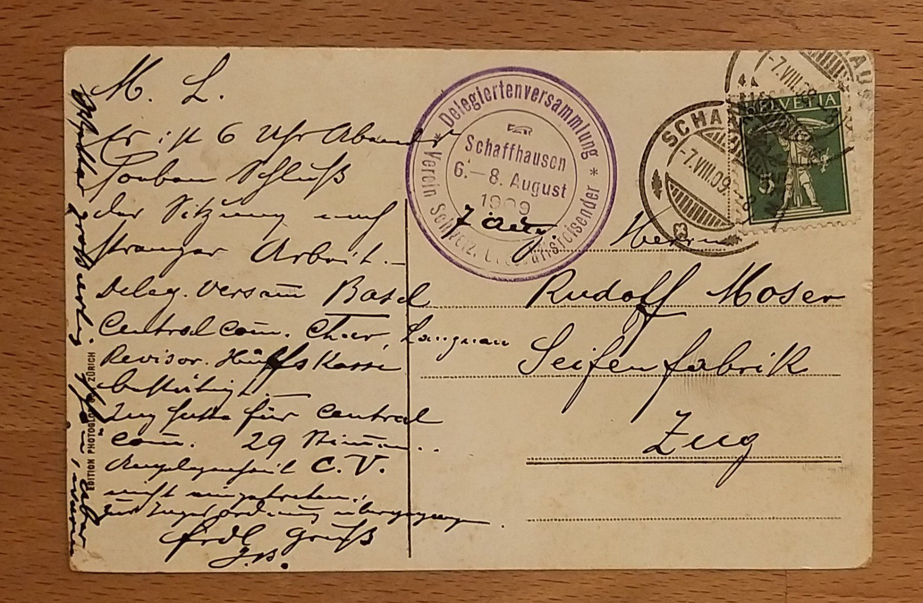 Cartoline postali: PK 1909 Rheinfall mit Spezialstempel – Usato da Unterägeri venduto da PhilatelieStudiger 1