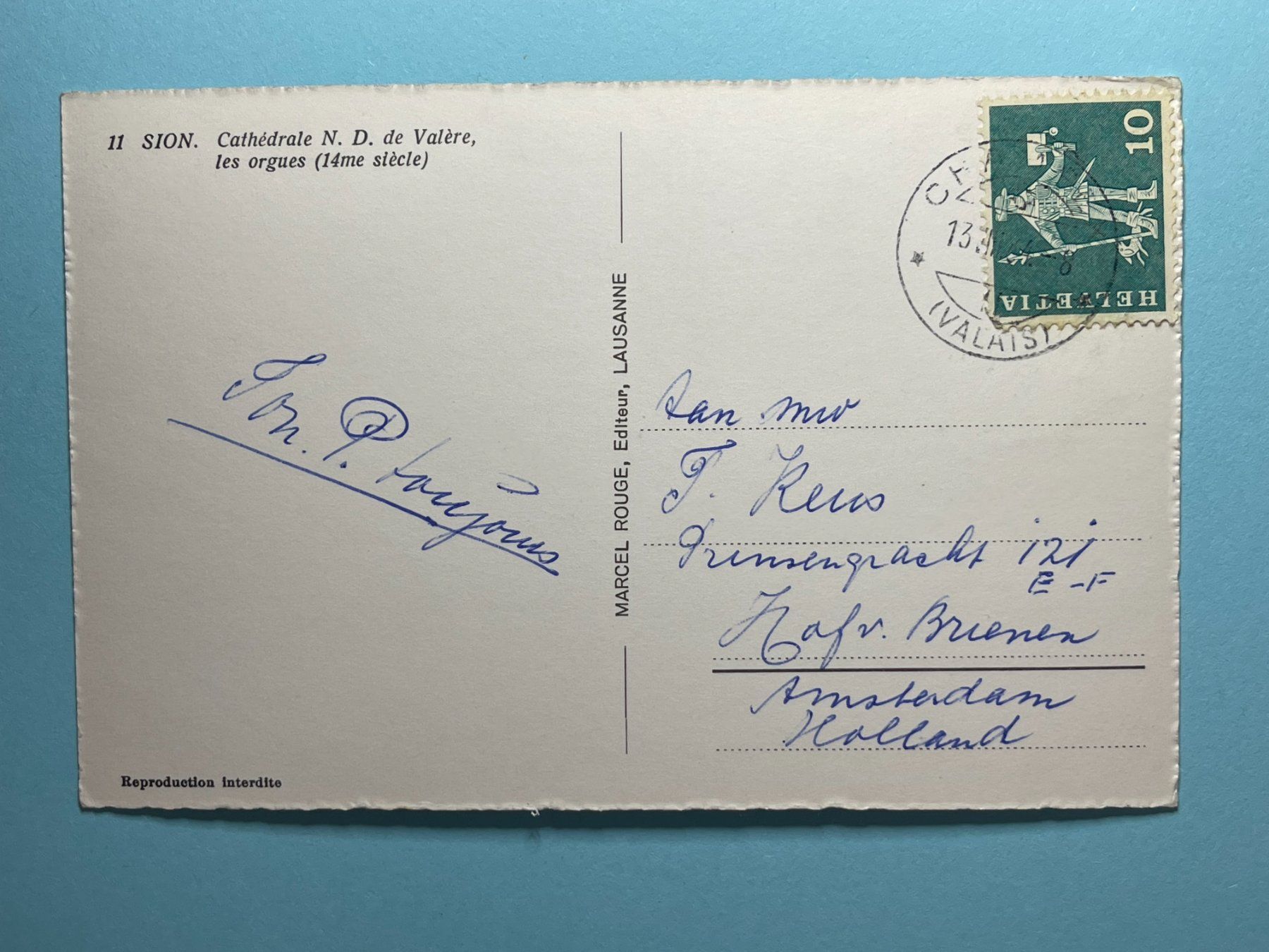 Ansichtskarten: Sion - N.D. de Valère - les orgues – Gebraucht aus Steg VS von _vinci_ 1