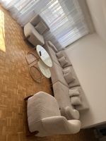 Ecksofa mit Sessel Bouclé beige