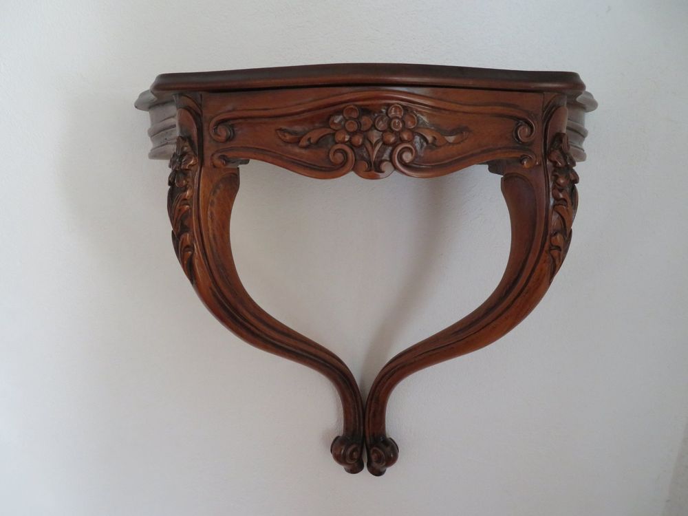 Pintici Wandkonsole Shabby Chic - Spiegelkonsole Mit Schublade In Schwarz-Gold 50x27cm