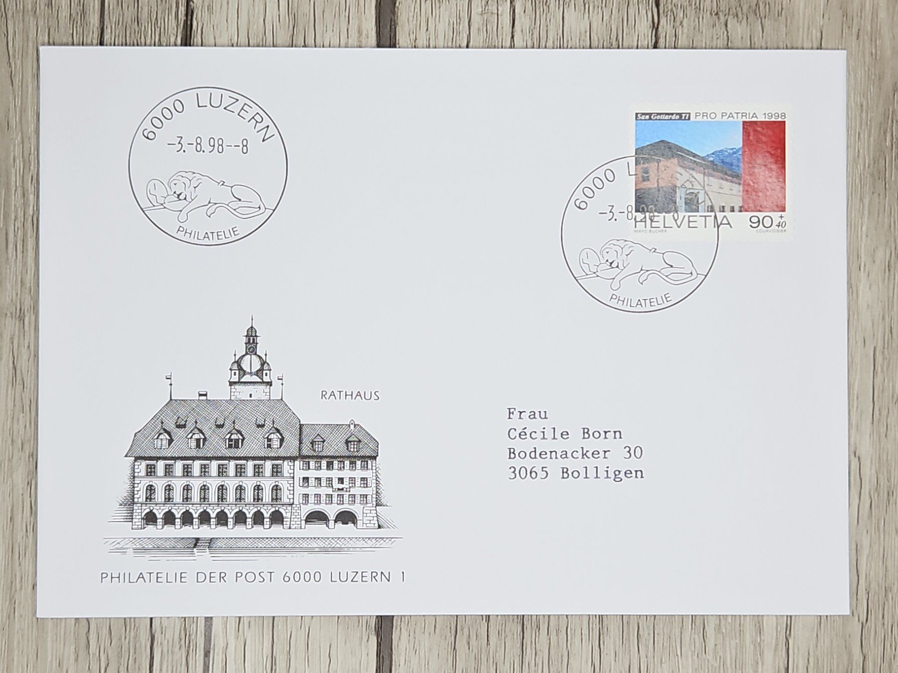 Tutti i francobolli: CL11 Enveloppe + Timbre Suisse 1998 – Usato da Cousset venduto da Patrick_Collections