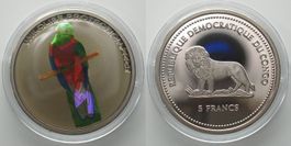 KONGO 5 Francs 2004 Quetzal Ku-Ni HOLOGRAMM PP